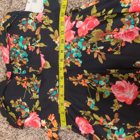 Ixia retro black pink floral spring fling fit and flare sleeveless mini dress - Picture 10 of 12